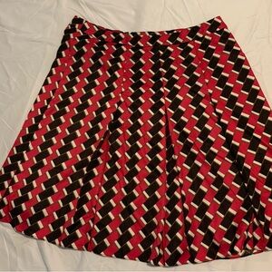 JONES NEW YORK. Collections Stylish Red and Black Geometric Skirt. Size 16